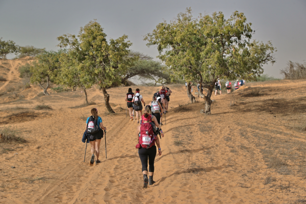 Les trekkeuses durant la warm-up